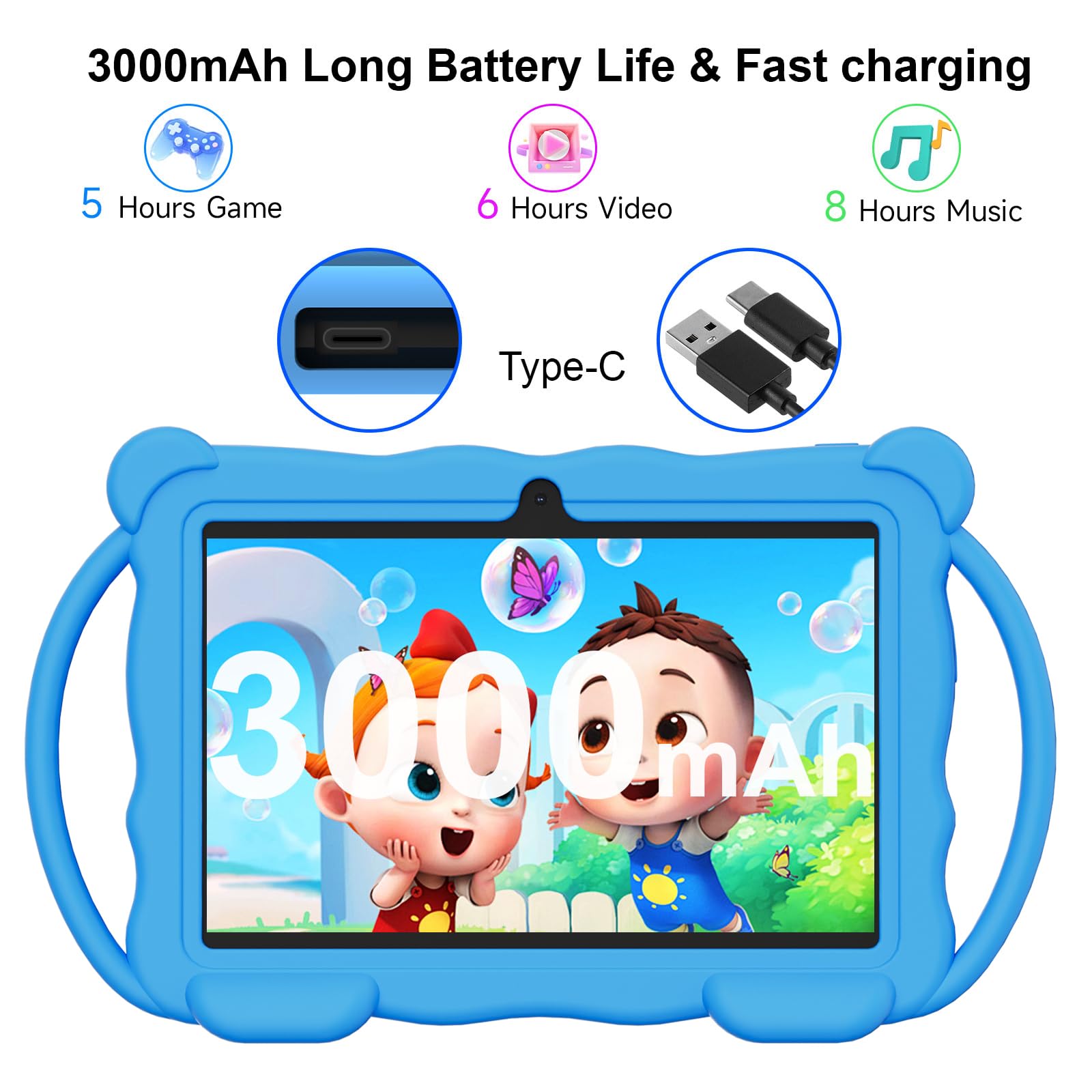 Amazon.co.jp: Vyrolinia キッズタブレット 7インチ Android 14.0 幼児